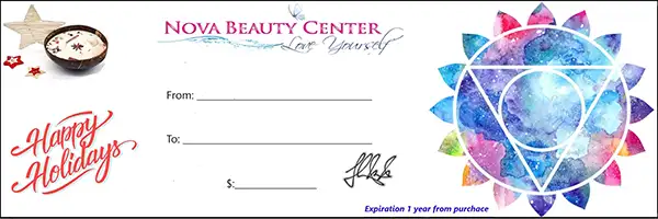 Nova Beauty Center Gift Certificate Holidays