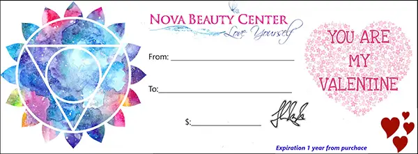 Nova Beauty Center Gift Certificate Valentine